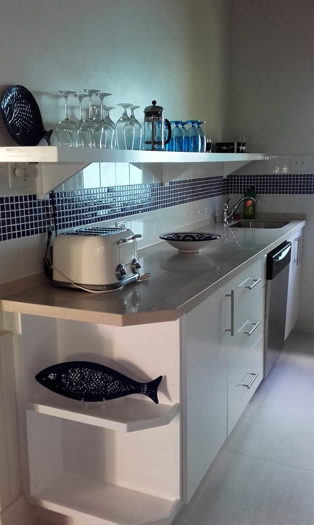 Kitchen shelf 614x1024 - Barbados holiday home